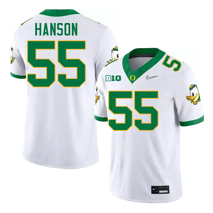 Jake Hanson Oregon Jersey,Oregon Ducks Football Uniforms Youth-White 2024